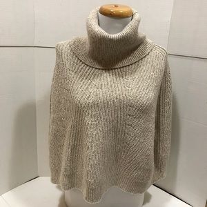 Banana Republic Cowl Neck Cape Cream SIZE MEDIUM